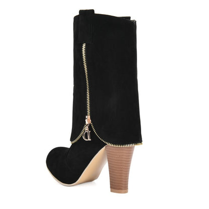 Women's Zipper High Heels Boots