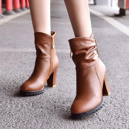 Women's High Heels Short Boots