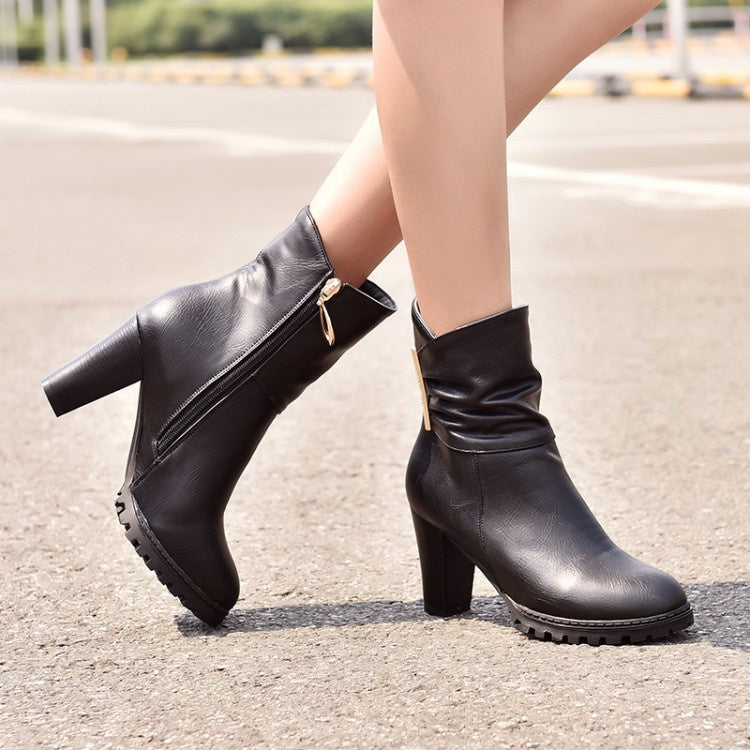 Women's High Heels Short Boots