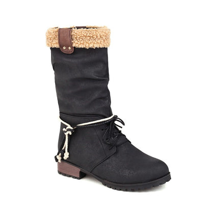 Wool Mid Calf Bots Woman Shoes