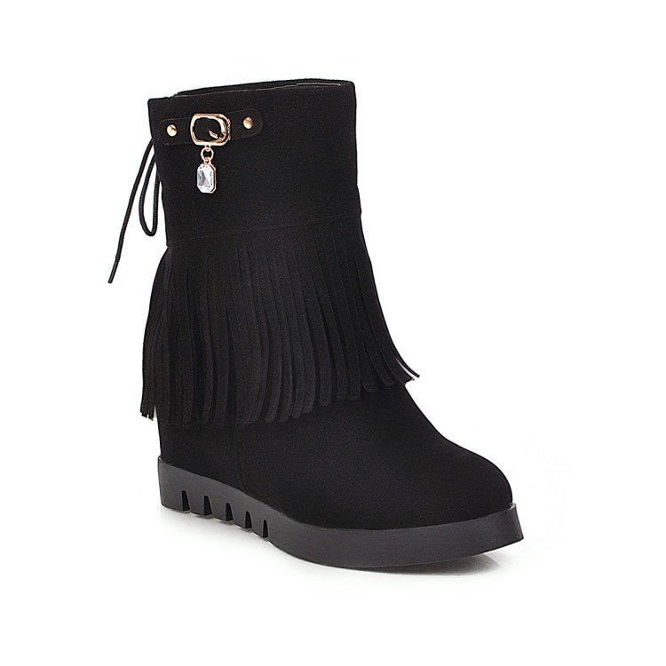 Women's Platform Wedges Tassel Boots