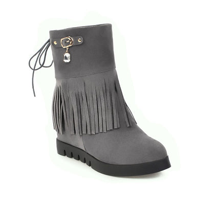 Women's Platform Wedges Tassel Boots