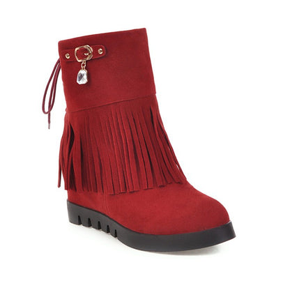 Women's Platform Wedges Tassel Boots