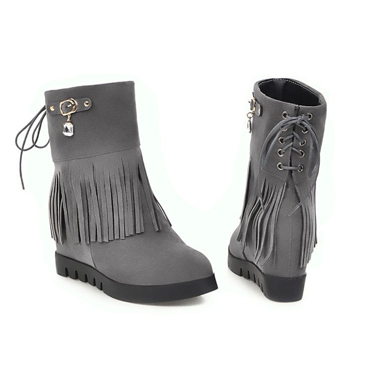 Women's Platform Wedges Tassel Boots