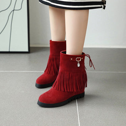 Women's Platform Wedges Tassel Boots