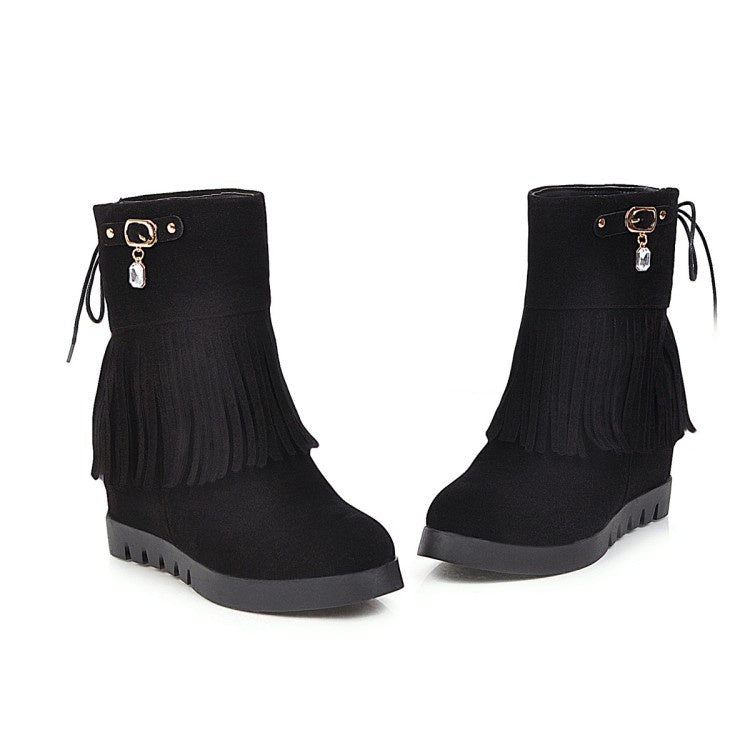 Women's Platform Wedges Tassel Boots