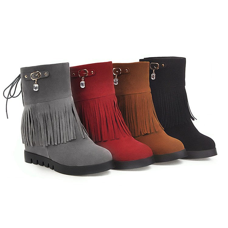 Women's Platform Wedges Tassel Boots