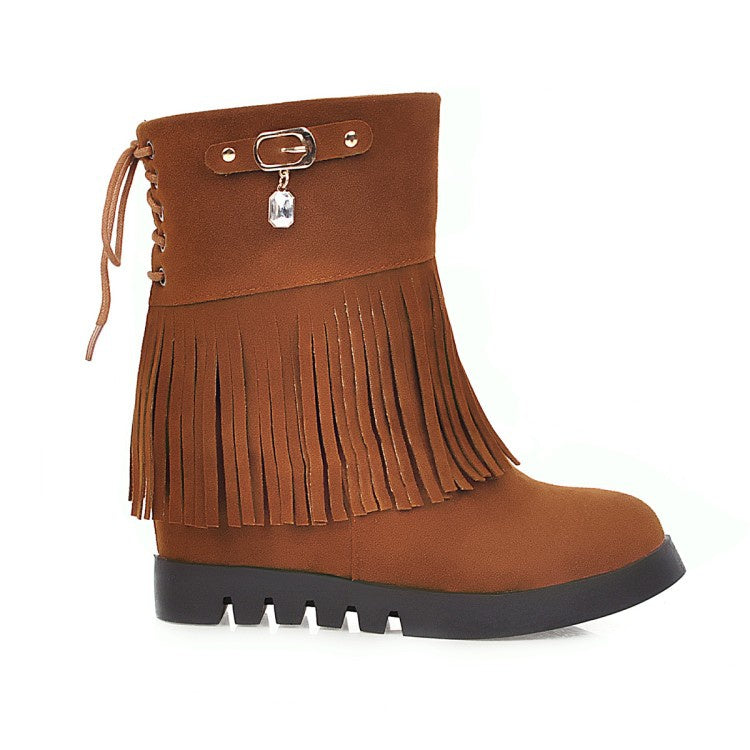 Women's Platform Wedges Tassel Boots