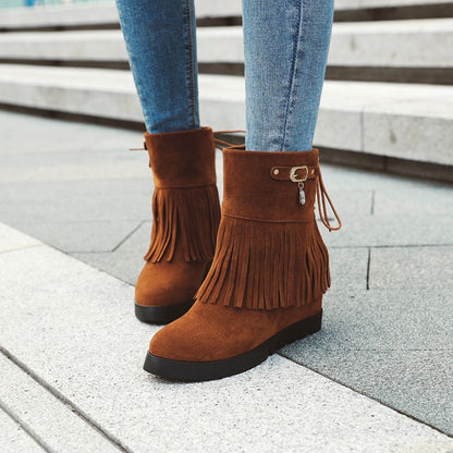 Women's Platform Wedges Tassel Boots