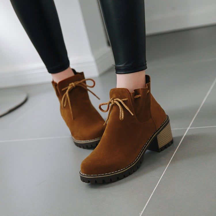 Women's Chunky Heeled Ankle Boots