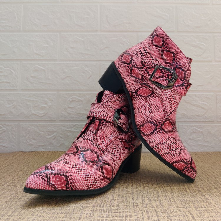 Women's Serpentine High Heeled Ankle Boots