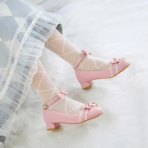 Women Bow Tie Low Heels Mary Jane