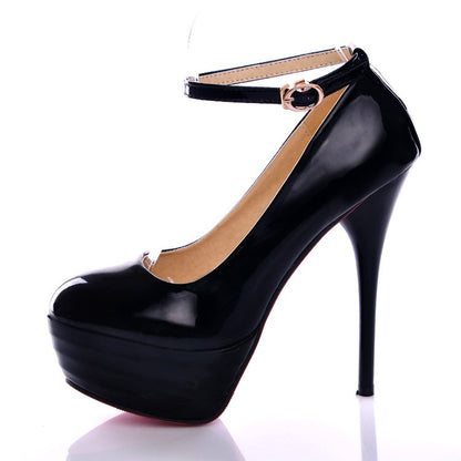 Women Round Toe High Heels Platform Pumps