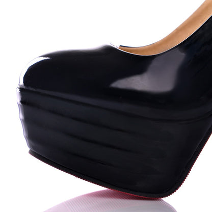 Women Round Toe High Heels Platform Pumps