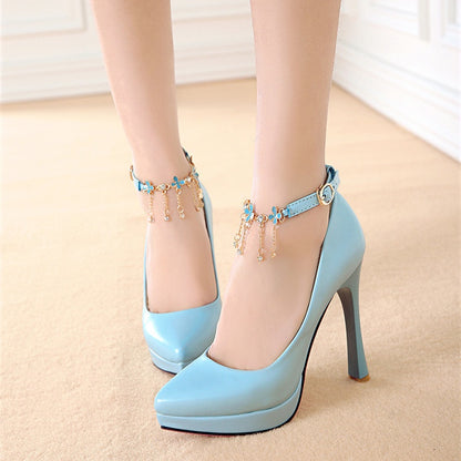 Women Pearl High Heels Platform Pumps