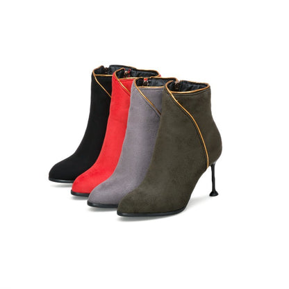 Women Pointed Toe Stiletto High Heel Ankle Boots