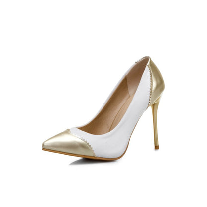 Pointed Toe Women Gold High Heels Pumps Wedding Shoes