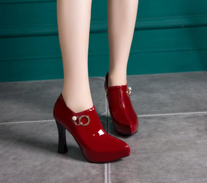 Women Patent Leather High Heels Pumps