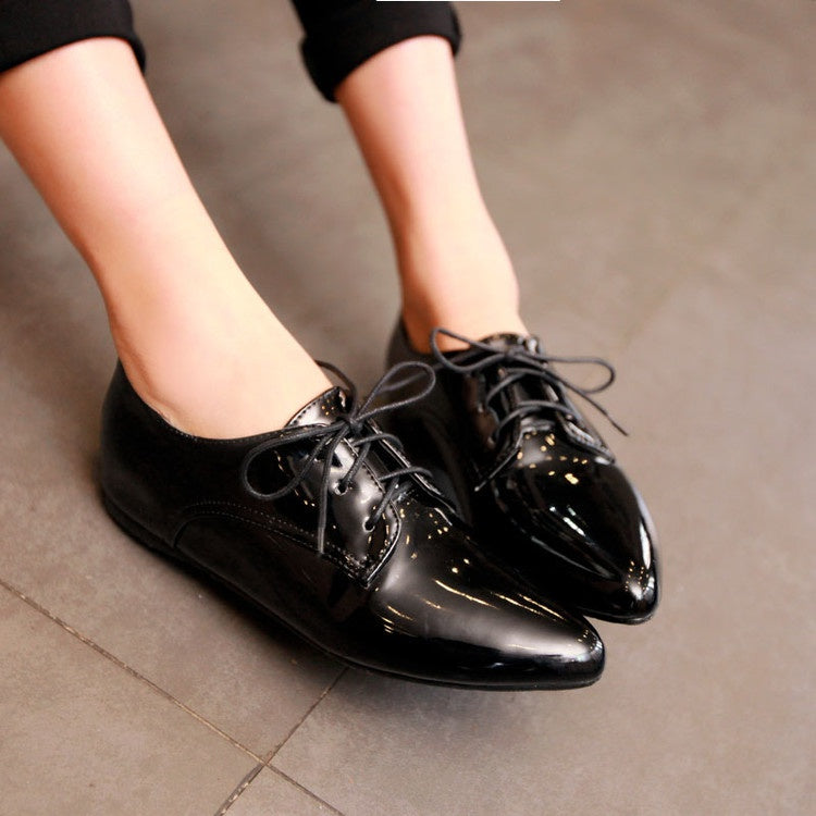 Women Patent Leather Flats Shoes