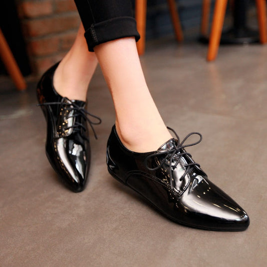 Women Patent Leather Flats Shoes