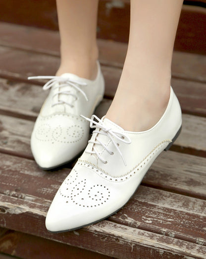 Women Laser Pointed Toe Flats Shoes