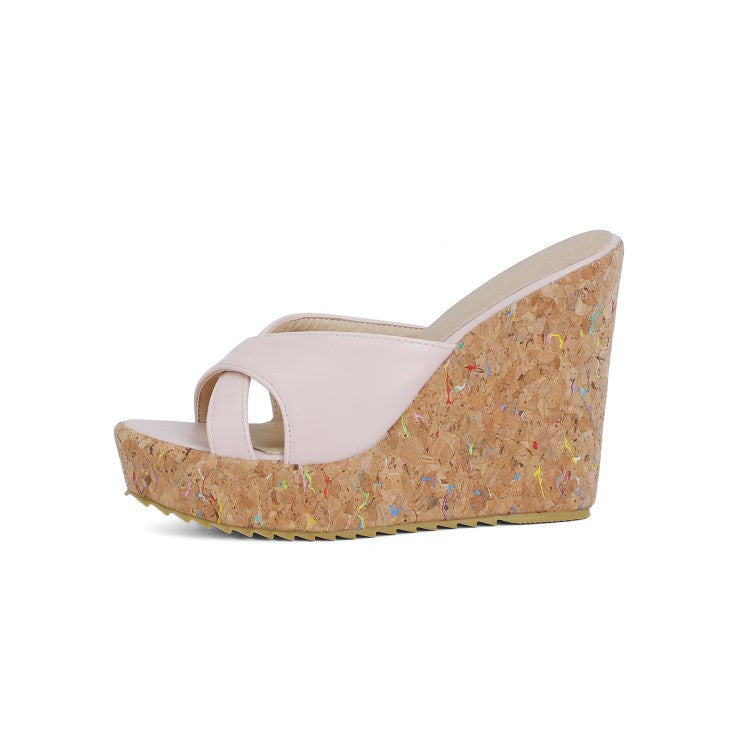 Women Platform Wedges Slipper Sandals