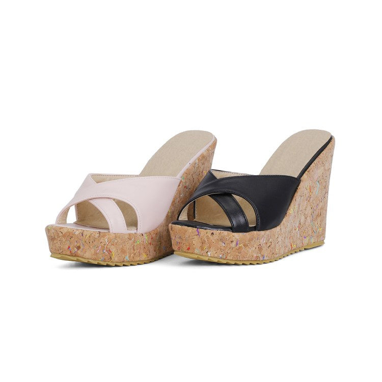 Women Platform Wedges Slipper Sandals