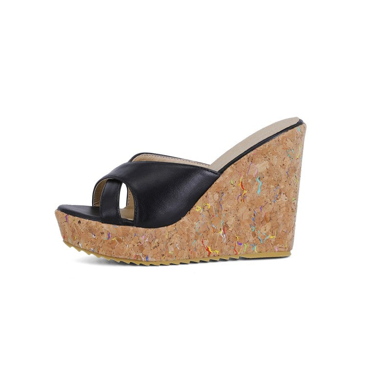 Women Platform Wedges Slipper Sandals