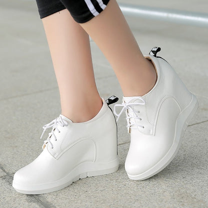 Women Lace Up Platform Wedges Shoes