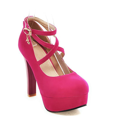 Women High Heels Chunky Heel Platform Pumps