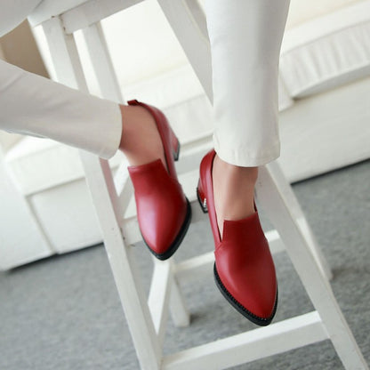 Women High Heeled Chunky Heels Shoes