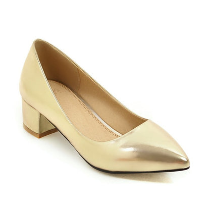 Women Pointed Toe Pumps Low Heeled Shoes