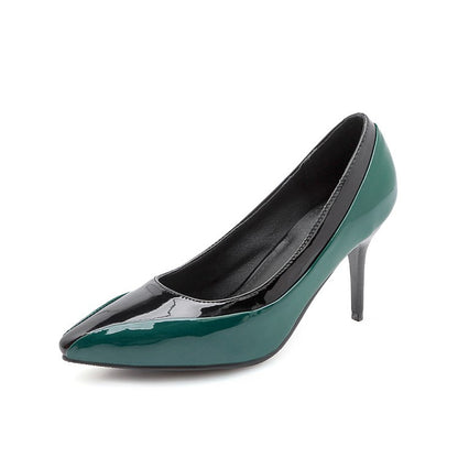 Women Pointed Toe Patent Leather Pumps High Heels