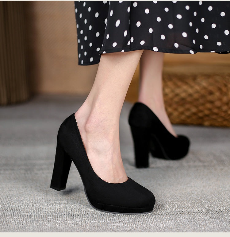 Women Suede Platform Pumps High Heels