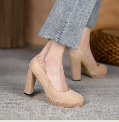 Women Suede Platform Pumps High Heels