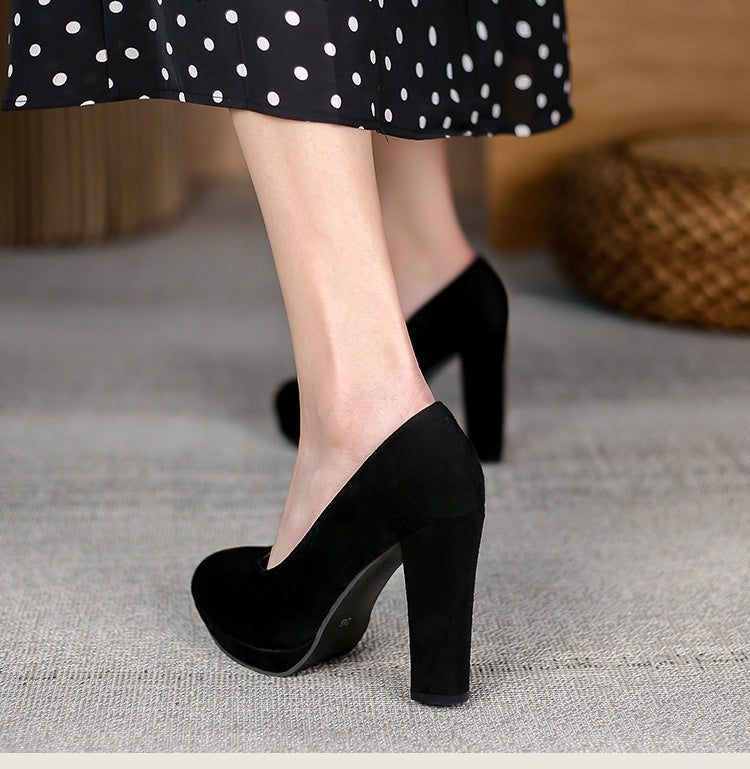 Women Suede Platform Pumps High Heels