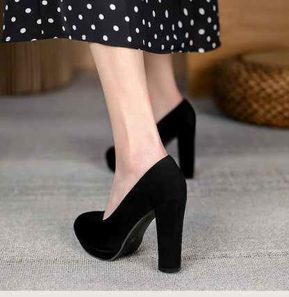 Women Suede Platform Pumps High Heels