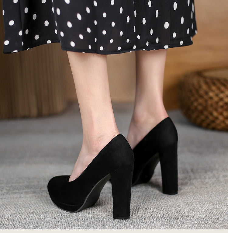 Women Suede Platform Pumps High Heels