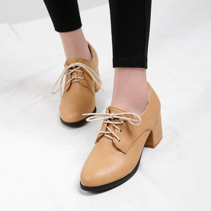 Women Lace Up High Heel Shoes