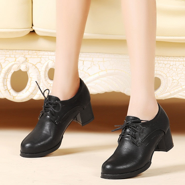 Women Lace Up High Heel Shoes