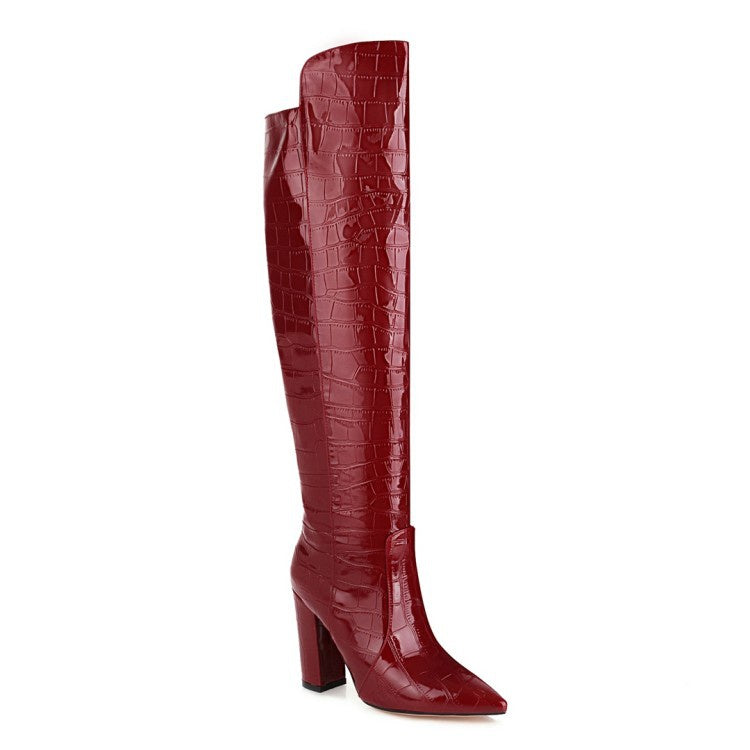Women Pointed Toe High Heel Over the Knee Boots