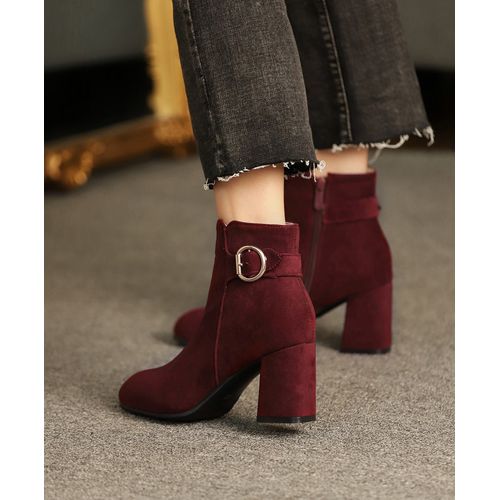 Buckle Women's High Heeled Ankle Boots