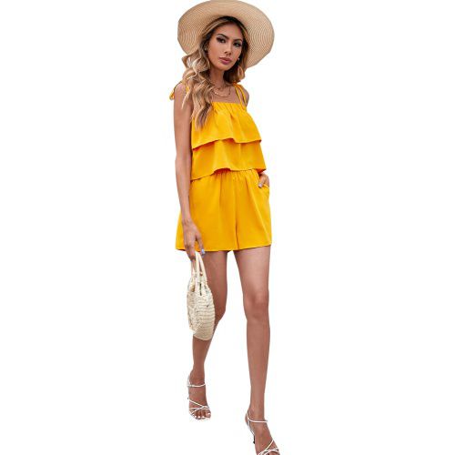 Womens Suit Straps Tops Wide Leg Pants