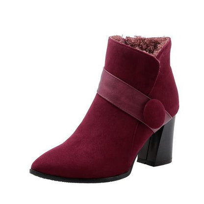 Women Suede High Heels Short Boots