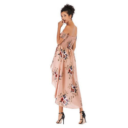 Spring and Autumn Collar Shoulder Chiffon Women Dresses