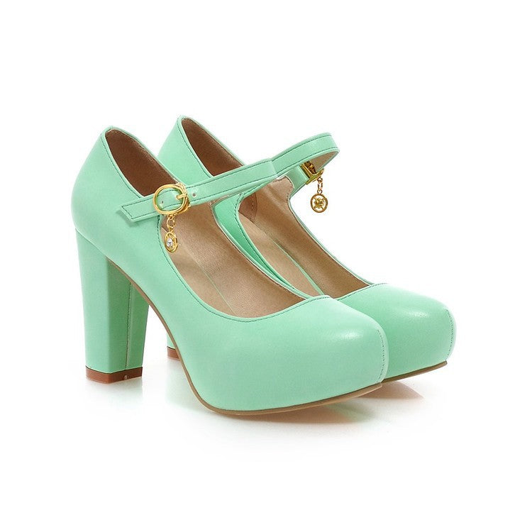 Sweet Princess High Heel Round Head Platform Pumps