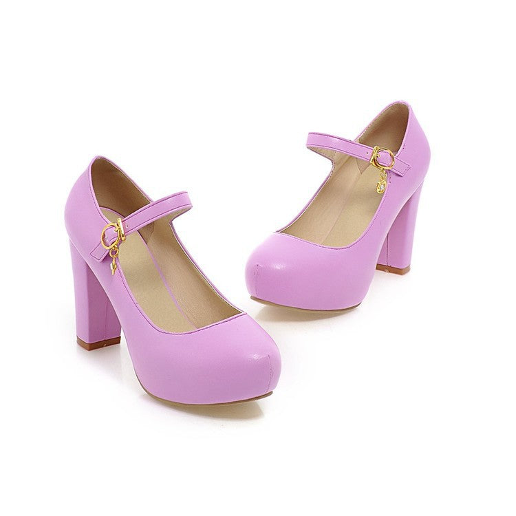 Sweet Princess High Heel Round Head Platform Pumps