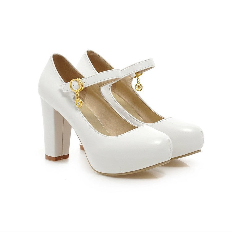 Sweet Princess High Heel Round Head Platform Pumps