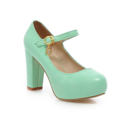 Sweet Princess High Heel Round Head Platform Pumps