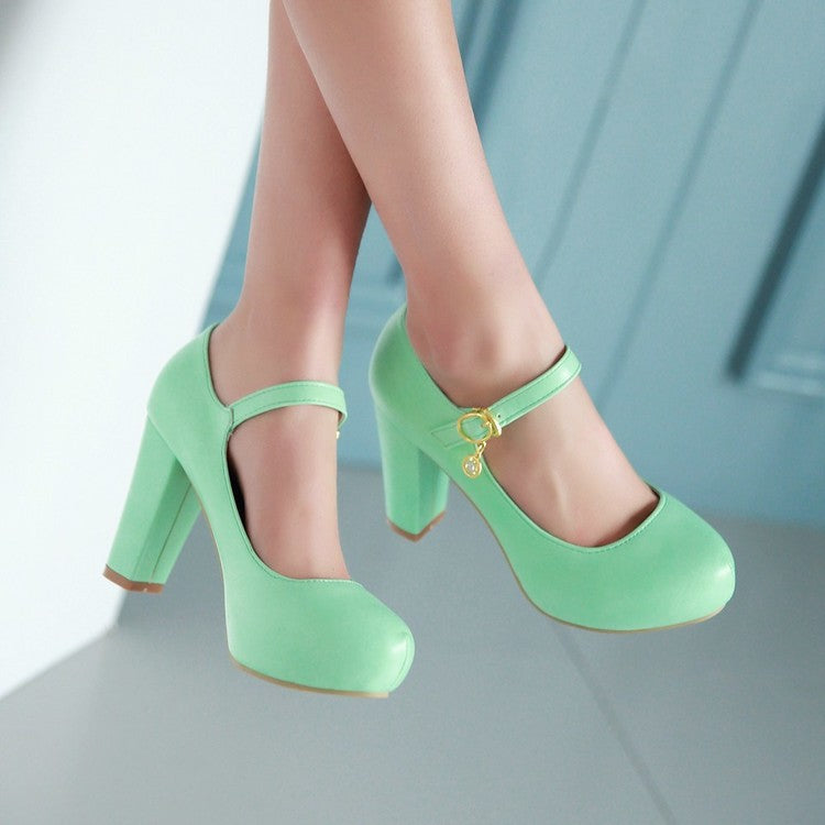 Sweet Princess High Heel Round Head Platform Pumps